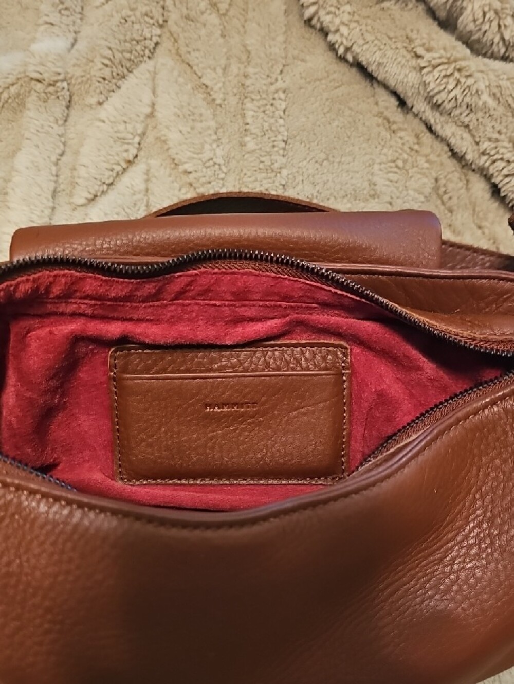Hammitt Cognac Pebbled Leather Crossbody with Stud Accents - Picture 5 of 7